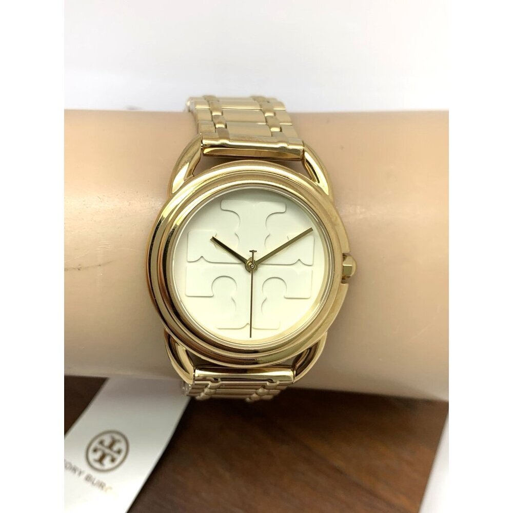 Tory Burch Women's Watch TBW7220 Miller Quartz Cream Dial Gold Stainless Steel - Picture 10 of 13